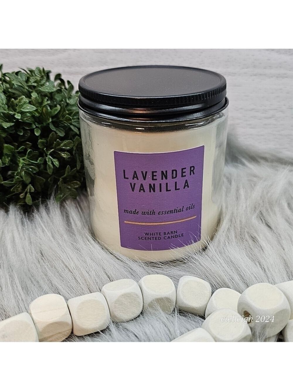 White Barn Lavender Vanilla mason single wick candle